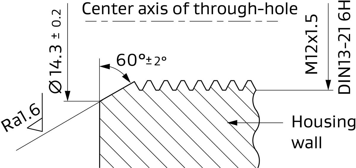 Instalación recomendada para el elemento de ventilación GORE® PolyVent Ex+
