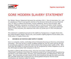The first page of our modern slavery statement.