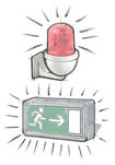 Señales de emergencia iluminadas/Sistemas de alarma
